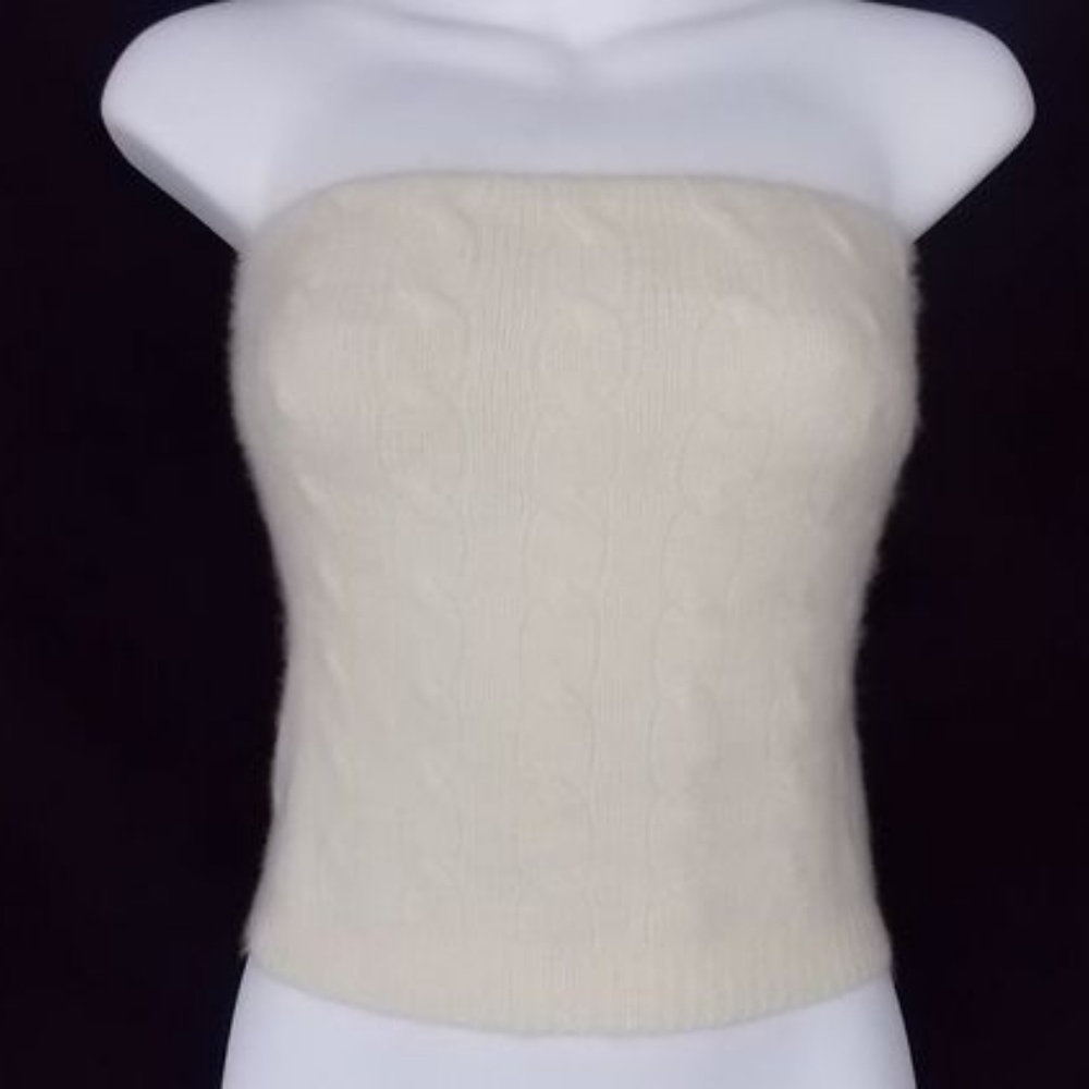 Ralph Lauren Black Label Ivory Cashmere Cable Tube